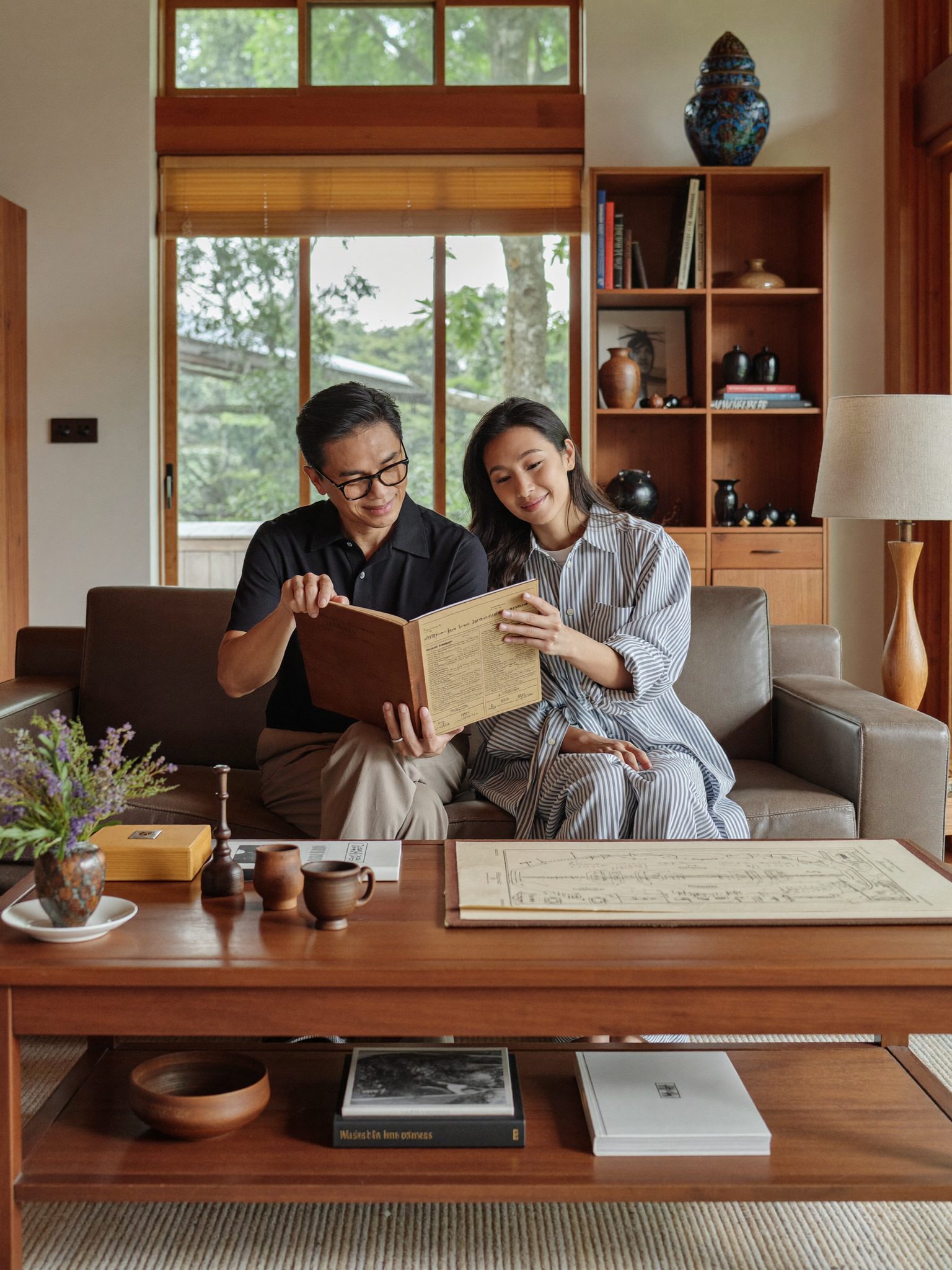 Pendiri Harjanto & Putri membaca jurnal properti bersama